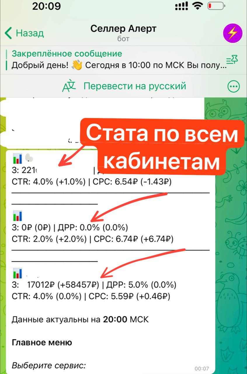 Телеграм-бот для мониторинга выручки и ДРР на маркетплейсах