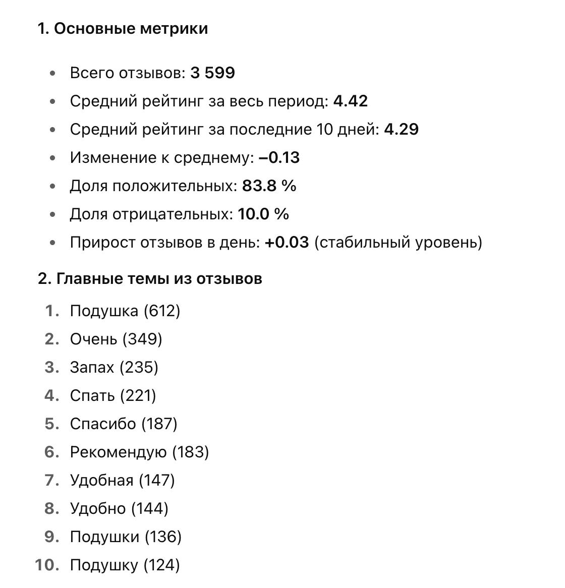 Промпт для анализа отзывов любого артикула на маркетплейсе: готовый шаблон