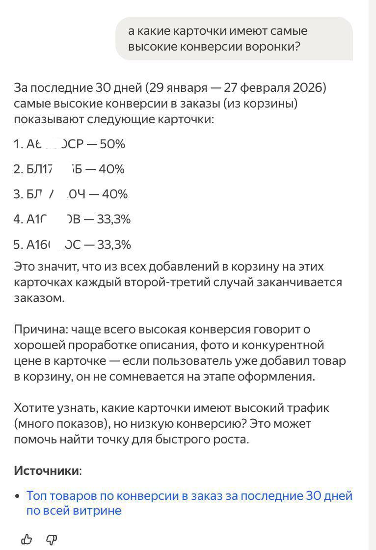 ИИ-ассистент в кабинете Яндекс Маркета: как находить товары с лучшей конверсией без ручной аналитики