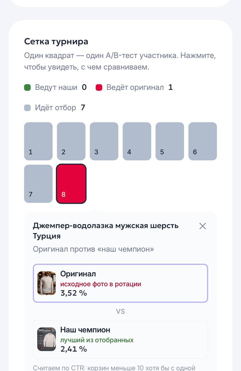 AB-тест карточки товара на маркетплейсе: первые результаты и выводы